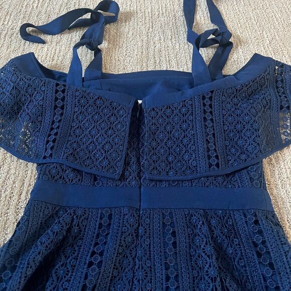 Chelsea28 Blue Off the Shoulder Tie dress - Picture 8 of 8